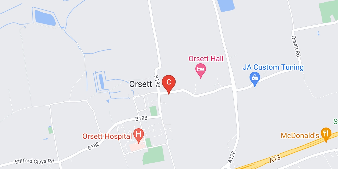 Map showing location of Prince Charles Avenue, Orsett, Essex, RM16 3HS