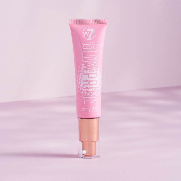 pink tube with gold lid of beauty primer
