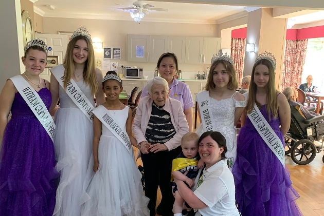 Witham Carnival Queens at a care home