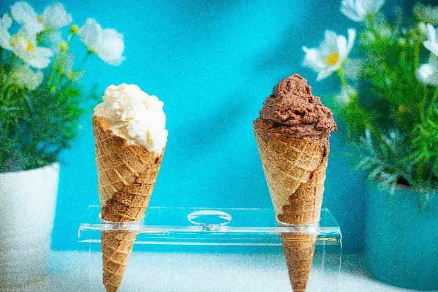 two ice cream cones