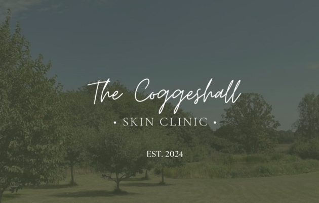 The Coggeshall Skin Clinic logo on fields background