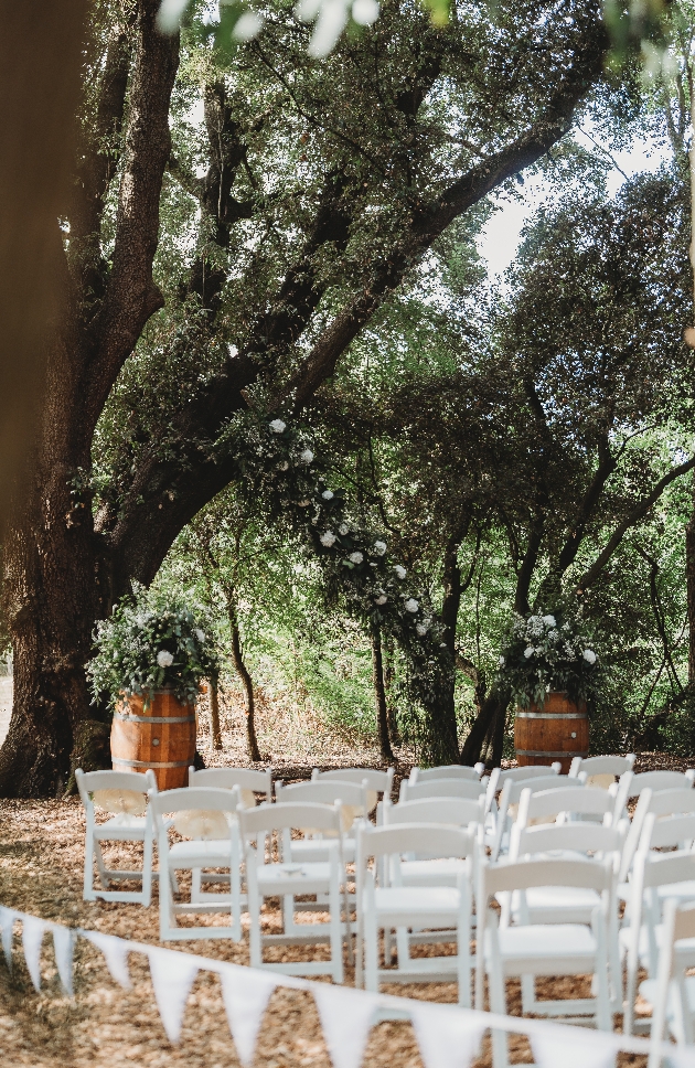 Woodland wedding set up