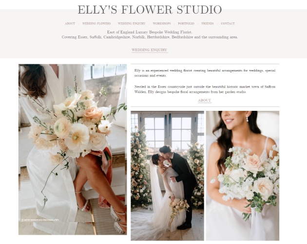 screenshot of floristry website