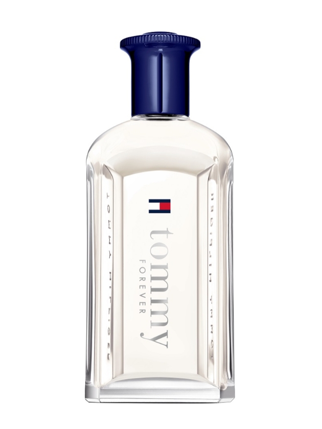 fragrance bottle called Tommy Forever with blue lid